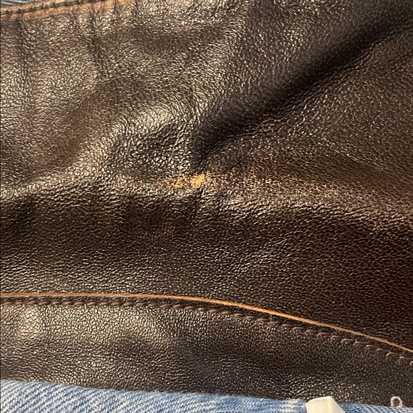 Virginie Leather Collar Denim Jacket - Picture 8 of 8